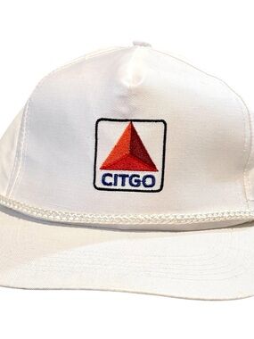 CITGO Rope Trucker Hat White Snapback Gas Station Logo Adjustable Promo Cap